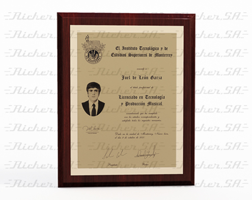 placa honorifica dorada